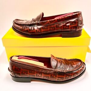 Fendi Monogram Vintage Penny Loafer SZ 37.5